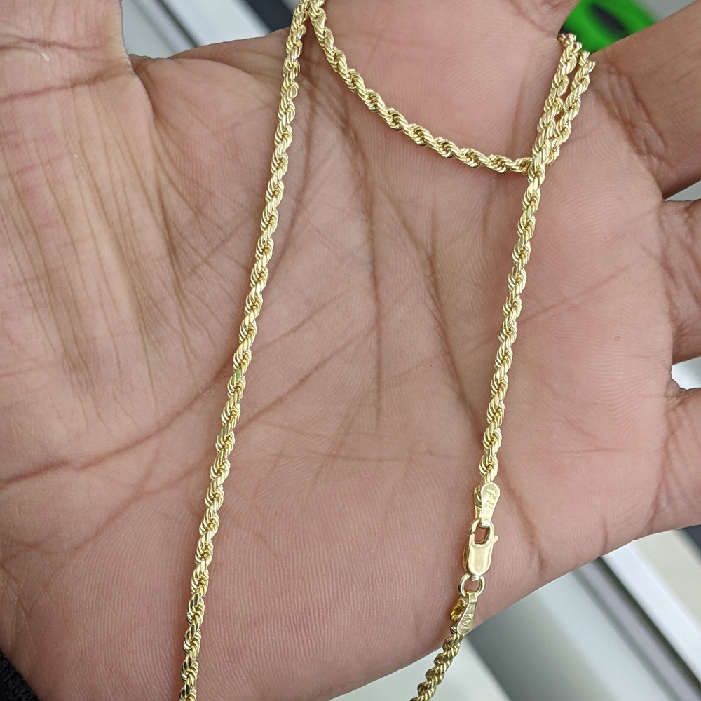 10kt Real Gold Rope Chain - Picture 7 of 8